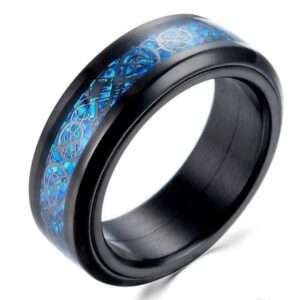 Anillo giratorio titanium "COBALT BLUE"
