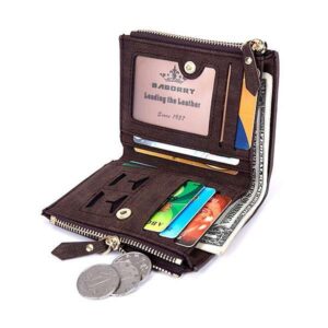 Billetera multi propósito cuero genuino con traba "JEAN CARTIER"