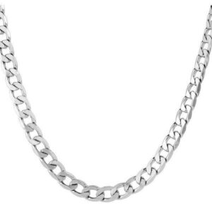 Cadena Collar Eslabón Cubano acero quirúrgico plateado "OTATO"