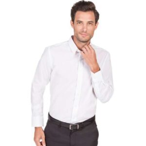 Camisa seda natural lisa "PIERRE CARDIN"