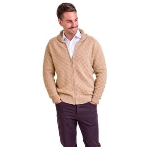 Campera lana tejida con cierre y bolsillos "MAURO SERGIO"