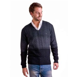 Sweater lana tejido escote V "MAURO SERGIO"