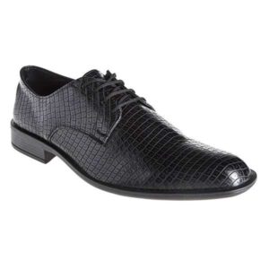 Zapato cuero ecológico reptil negro "FERRARO"